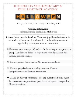 trunk or treat costume guidelines